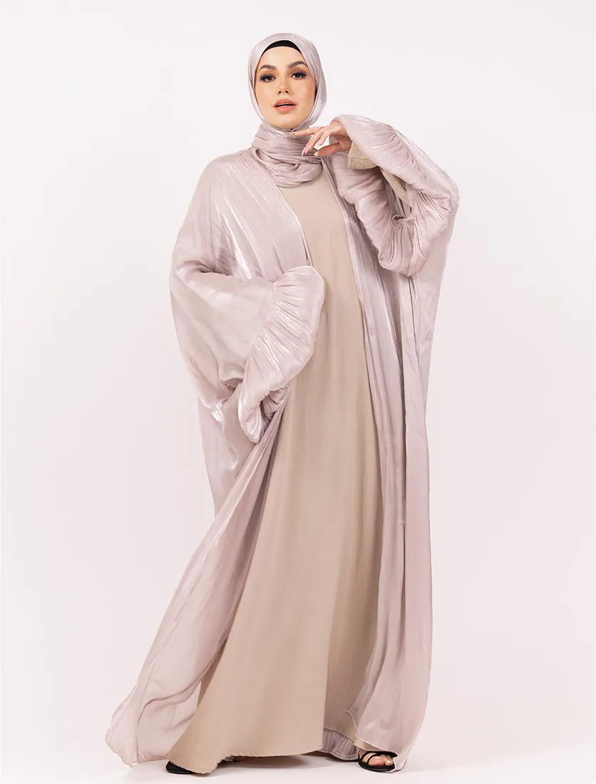 Pink Open Organza Kaftan Set